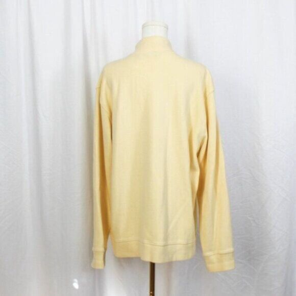Land's End Men's Yellow Long Sleeve Quarter Zip Pullover Sweatshirt XL - Picture 5 of 9